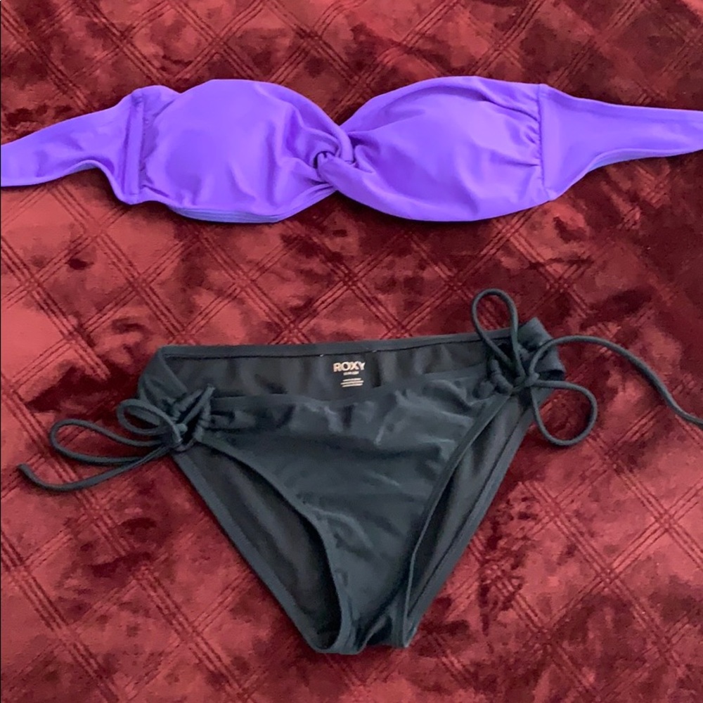 Purple Strapless Bikini Top